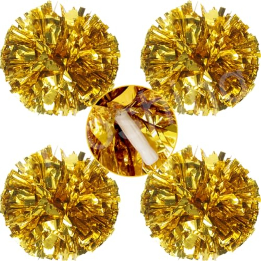 Cheerleading Pom Pom - 4PCS Cheer Pom Poms with Plastic
