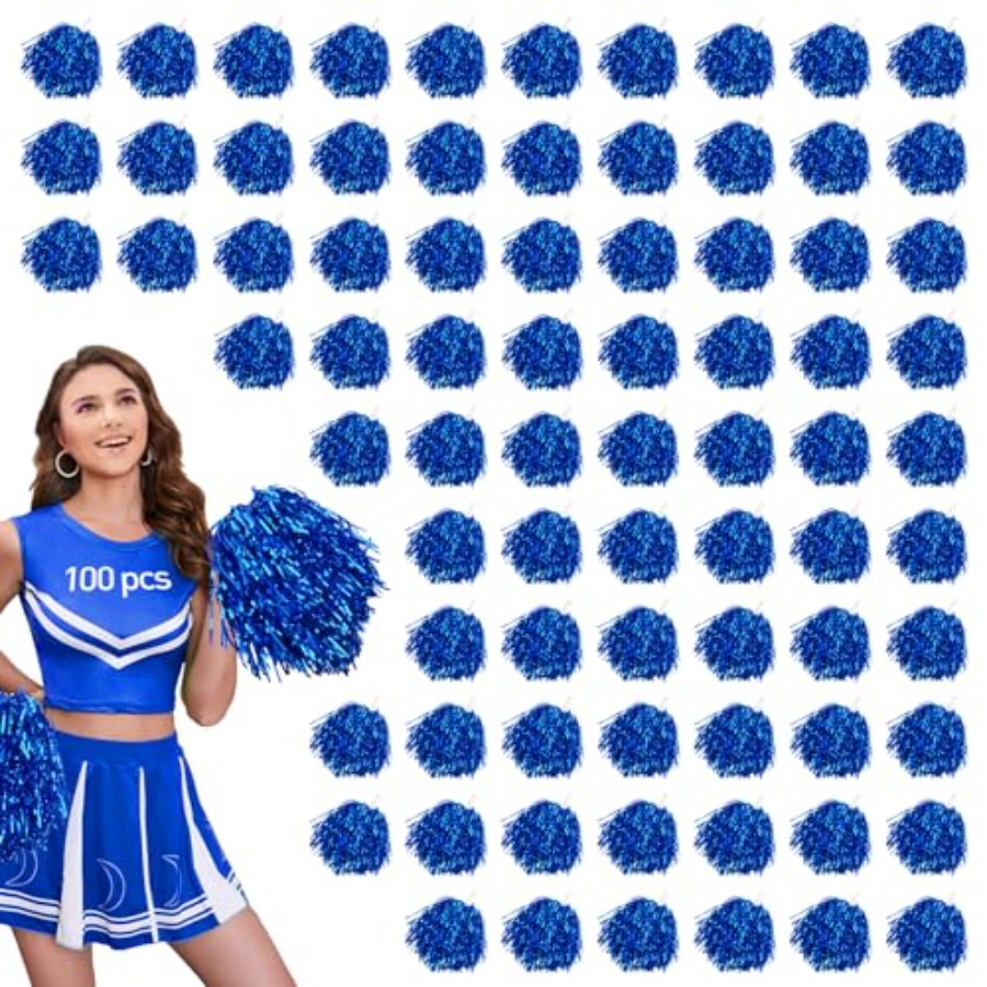 100pcs Blue Metallic Cheerlead - Cheerleading Pom Pom ulasan dan harga