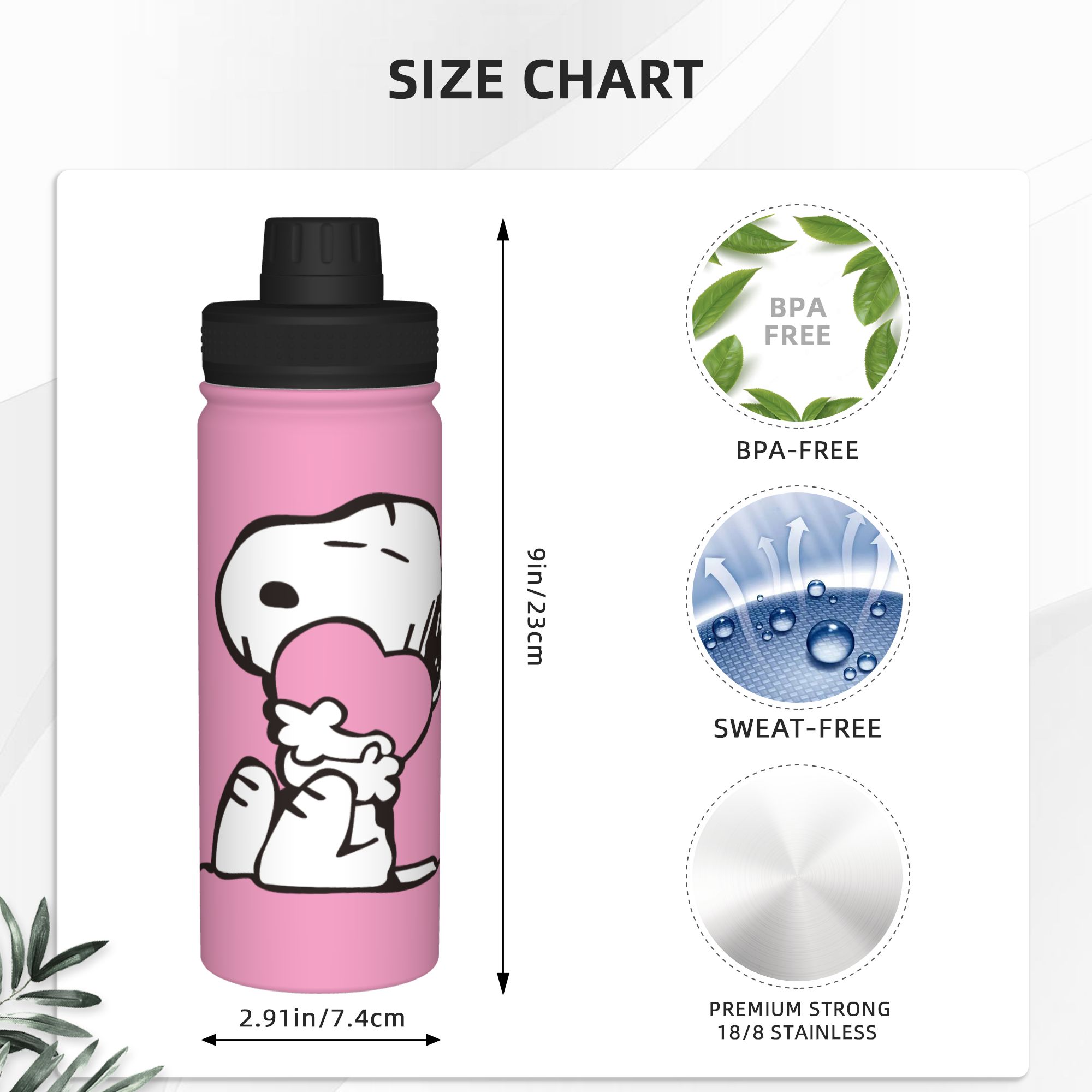 S-Dog-Snoopies Cartoon 18OZ Sp - Sports Water Bottle Insulated ulasan dan harga
