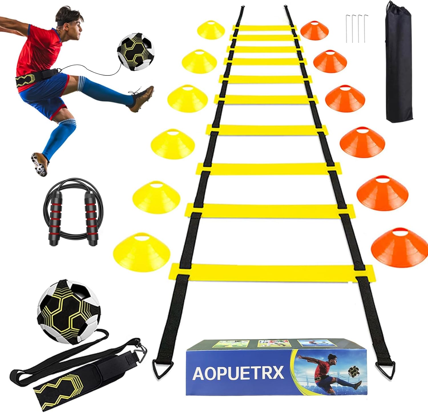 Agility Training Set with 20ft - Football Training Cone ulasan dan harga