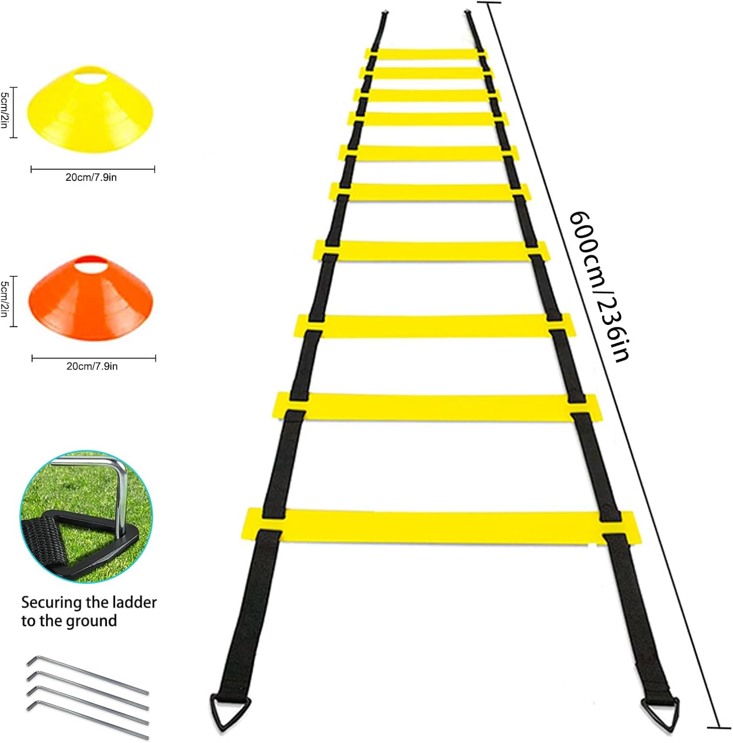 Agility Training Set with 20ft - Football Training Cone ulasan dan harga