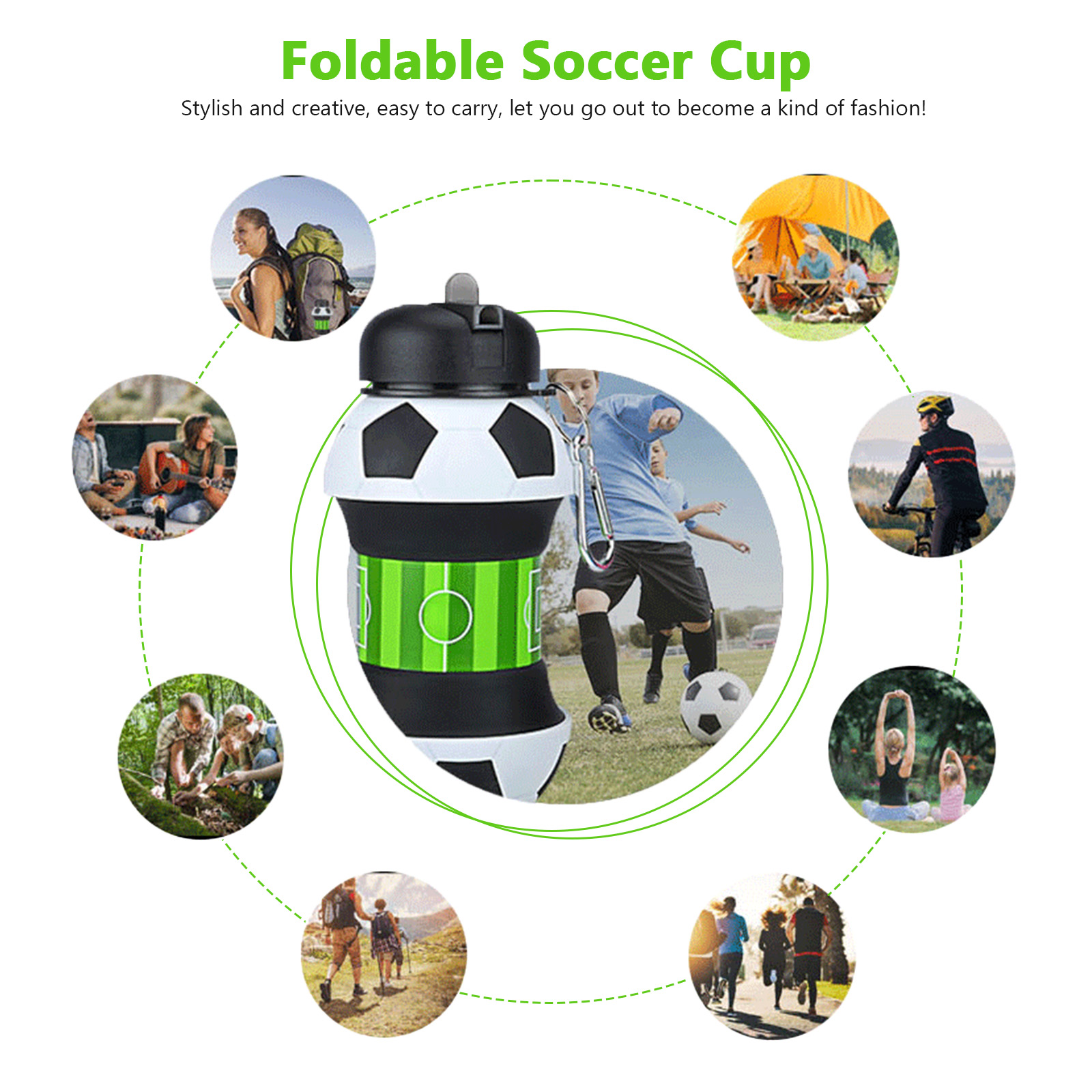 550ml Foldable Football Water  - Sports Equipment For Kids ulasan dan harga