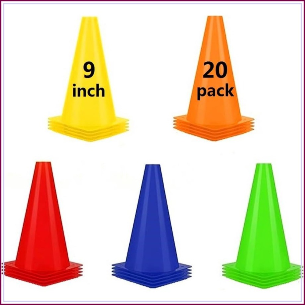9 Inch Soccer Cones (20 Pack), - Football Training Cone ulasan dan harga